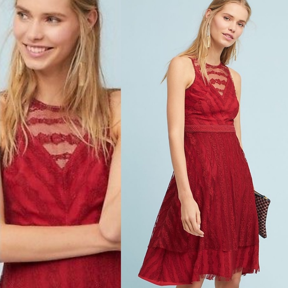 Re/Posh EUC Moulinette Soeurs Red Tango Lace Dress
